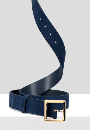 Zamszowy granatowy pasek
