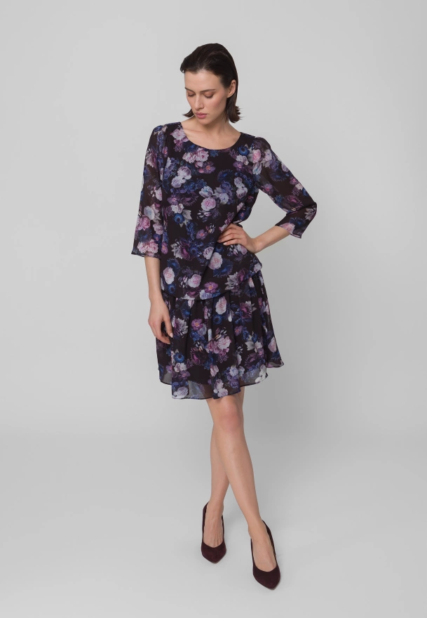 Wiskozowa sukienka w róże