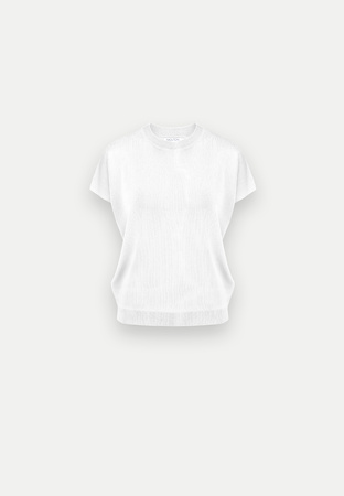 Ecru dzianinowa bluzka z wiskozą