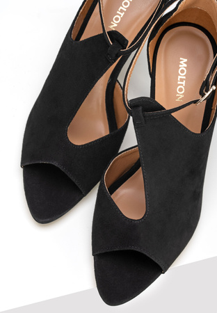 Eleganckie czarne szpilki z zamszu