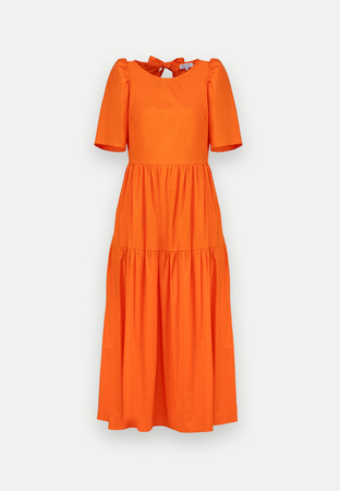 Pomarańczowa sukienka z wiązaniem