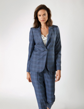 Spodnie w niebieską kratę