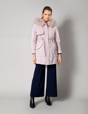 Różowa parka z odpinaną podszewką