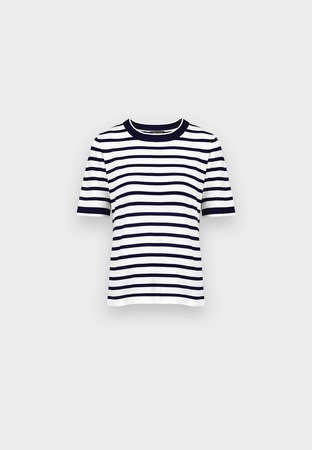 Dzianinowa bluzka w granatowo-białe paski