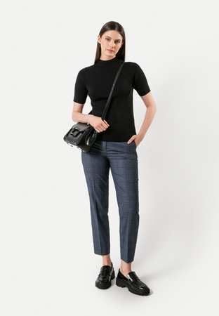 Szaro-granatowe cygaretki w kratę