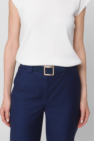 Zamszowy granatowy pasek