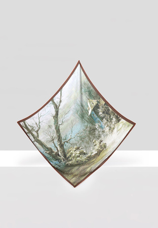 Dwustronna wiskozowa apaszka z motywem zimowym