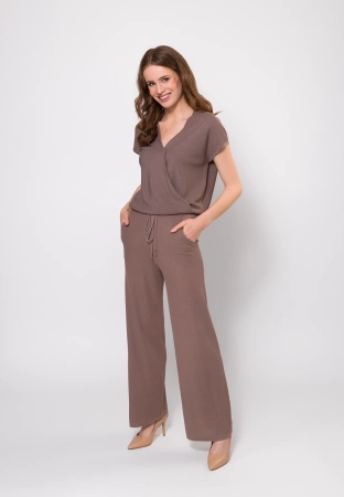 Szerokie spodnie ze strukturalnej dzianiny