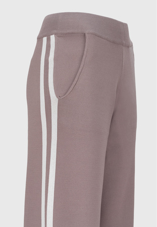 Dzianinowe spodnie z białym lampasem