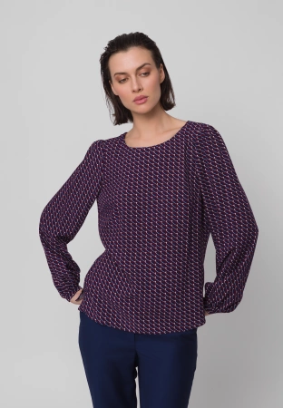 Wiskozowa bluzka z bufiastymi rękawami