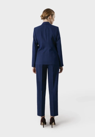 Granatowy żakiet w delikatną kratkę