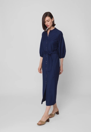 Długa sukienka zapinana na guziki