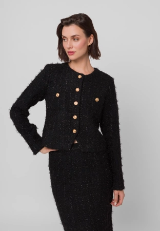 Czarny żakiet w stylu chanel