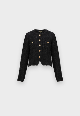 Czarny żakiet w stylu chanel
