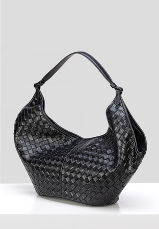 Czarna pleciona torba na ramię