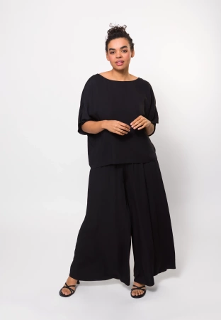 Czarne wiskozowe spodnie