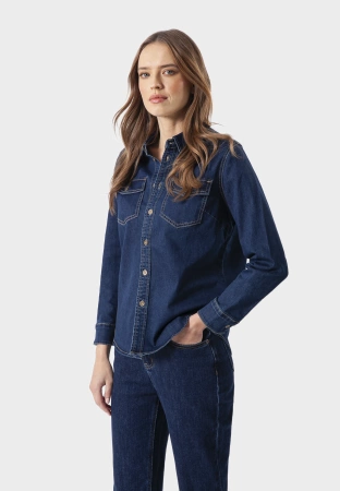 Jeansowa koszula zapinana na guziki