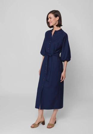 Długa sukienka zapinana na guziki