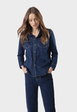 Jeansowa koszula zapinana na guziki