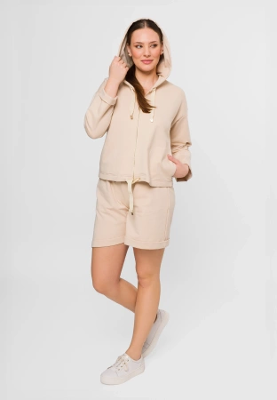 Bawełniane dresowe spodenki w beżowym kolorze