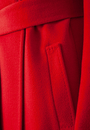 Długi czerwony płaszcz 100% wełna