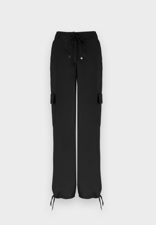 Szerokie spodnie z troczkami