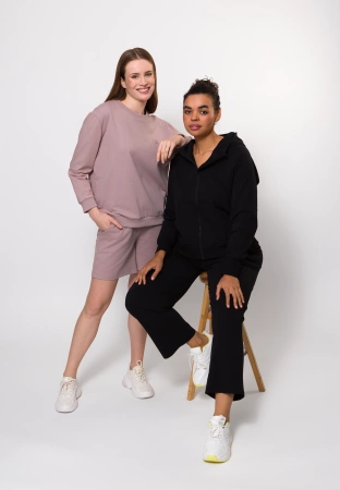 Beżowa bawełniana bluza z aplikacją