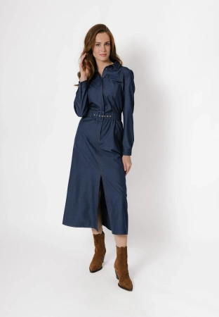 Granatowa długa szmizjerka