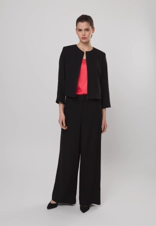 Krótki żakiet z wiskozą i lnem