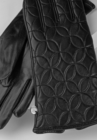 Skórzane rękawiczki ze wzorem
