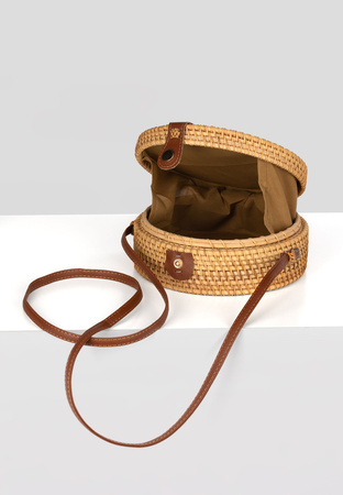 Okrągła rattanowa torebka