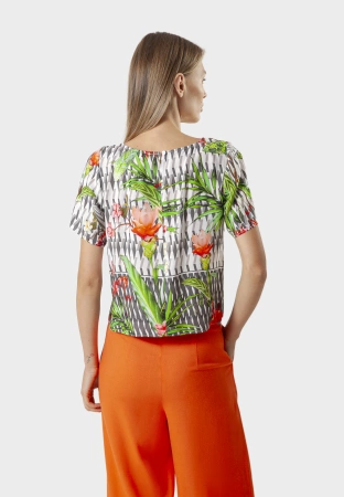 Wiskozowa bluzka w kwiaty