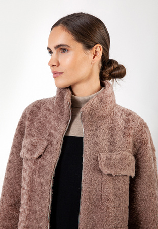 Brązowe futro 100% wełna