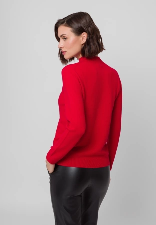 Czerwony półgolf 100% wełna