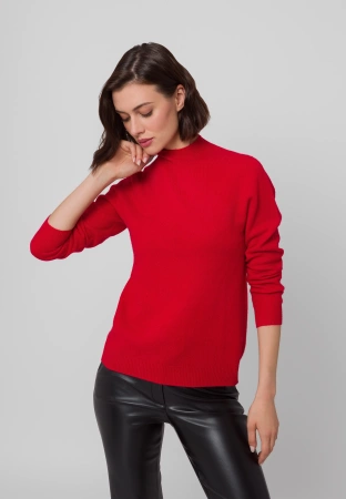 Czerwony półgolf 100% wełna