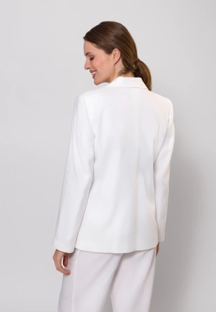 Ecru żakiet z wiskozą i lnem