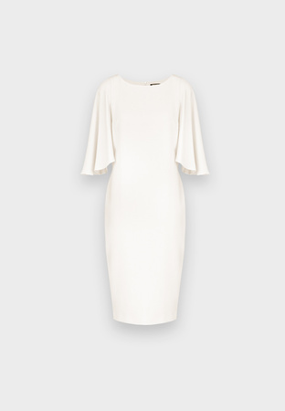 Ecru sukienka z motylkowym rękawem