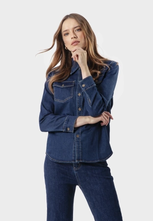 Jeansowa koszula zapinana na guziki