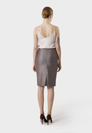 Spódnica z połyskiem w kolorze kamiennego beżu