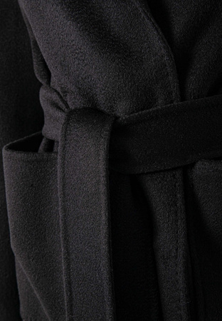 Krótki czarny płaszcz double face 100% wełna