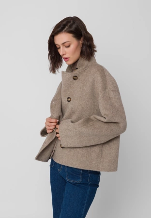 Beżowa kurtka double face