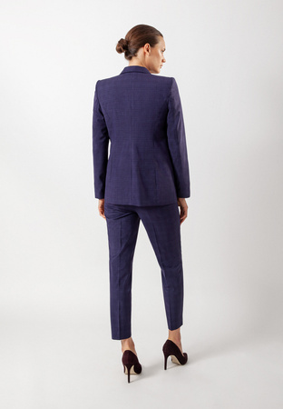 Fioletowy żakiet w delikatną kratę