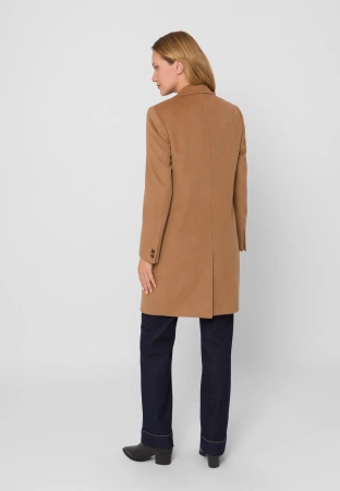 Camelowy płaszcz dyplomatka 100% wełna