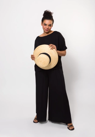 Czarne wiskozowe spodnie