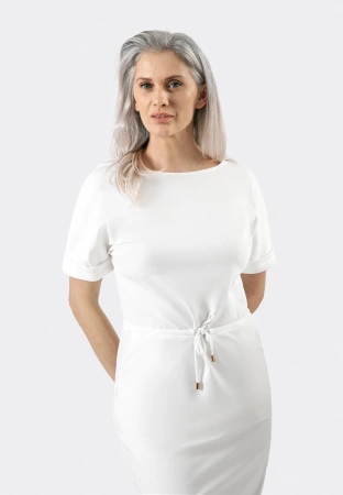 Biała dresowa sukienka