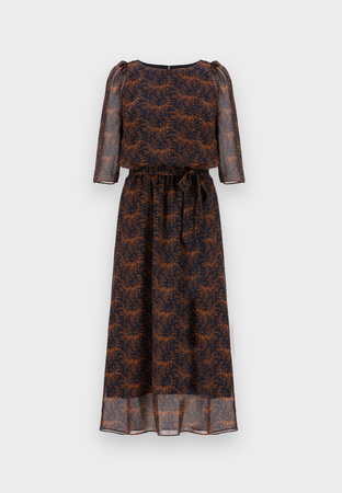 Sukienka wiązana w pasie z rękawem ¾