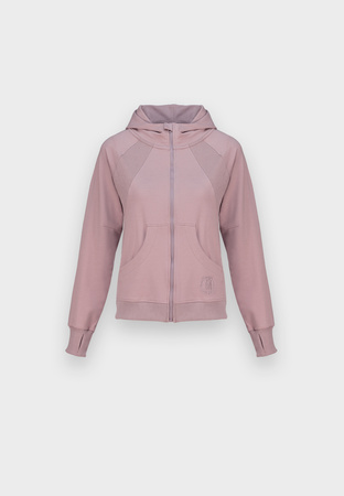 Beżowa bawełniana bluza na suwak