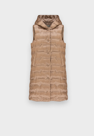 Długa pikowana kamizelka w kolorze beżowym