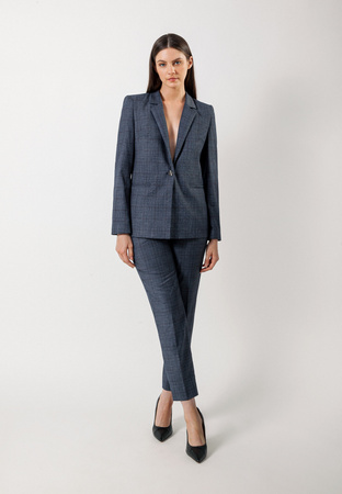 Szaro-granatowy żakiet w kratę