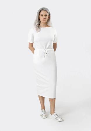 Biała dresowa sukienka